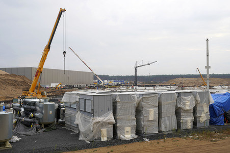 Baustelle der Tesla Gigafactory 4 in Grünheide