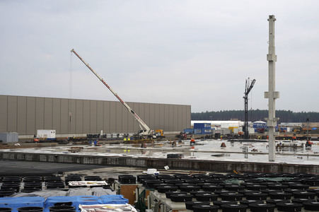 Baustelle der Tesla Gigafactory 4 in Grünheide