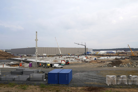 Baustelle der Tesla Gigafactory 4 in Grünheide