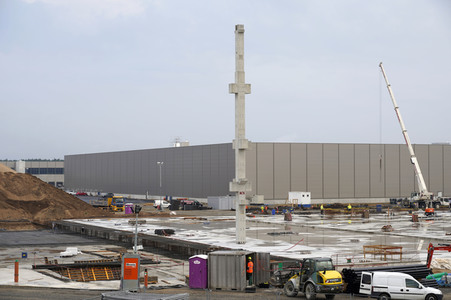 Baustelle der Tesla Gigafactory 4 in Grünheide
