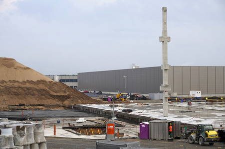 Baustelle der Tesla Gigafactory 4 in Grünheide