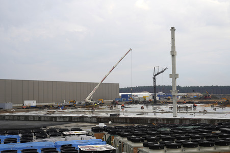 Baustelle der Tesla Gigafactory 4 in Grünheide