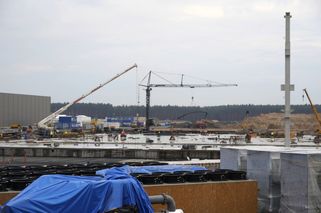 Baustelle der Tesla Gigafactory 4 in Grünheide
