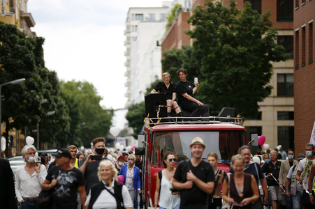 Querdenker-Trauerzug in Gedenken an Sascha in Berlin