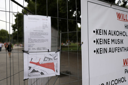 Sperrung vom James-Simon-Park in Berlin