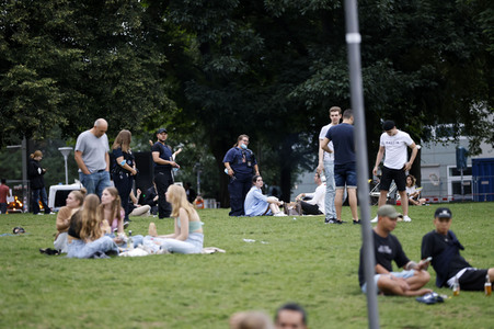 Sperrung vom James-Simon-Park in Berlin