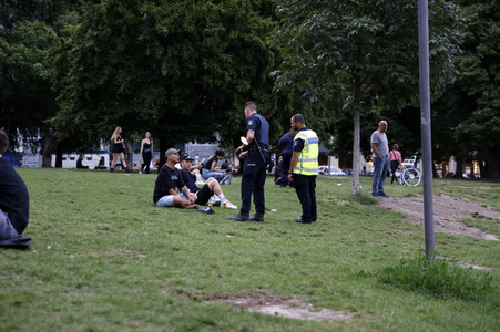 Sperrung vom James-Simon-Park in Berlin