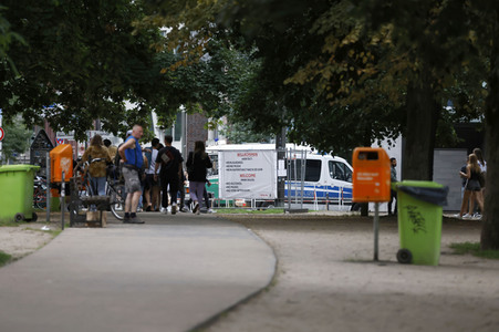 Sperrung vom James-Simon-Park in Berlin