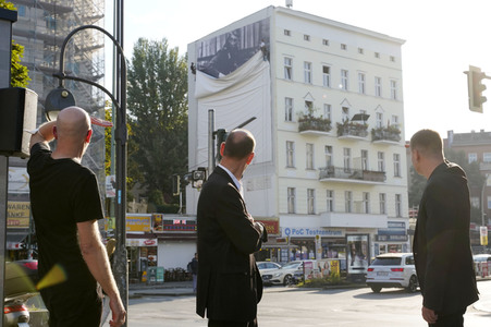 Presse-Aktion anlässlich '60 Jahre Mauerbau' in Berlin