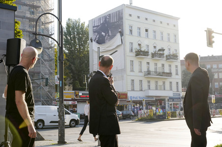 Presse-Aktion anlässlich '60 Jahre Mauerbau' in Berlin