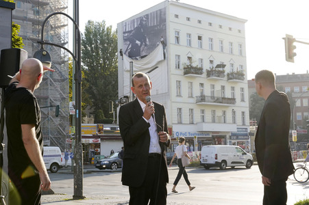 Presse-Aktion anlässlich '60 Jahre Mauerbau' in Berlin