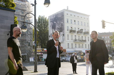 Presse-Aktion anlässlich '60 Jahre Mauerbau' in Berlin