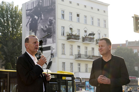 Presse-Aktion anlässlich '60 Jahre Mauerbau' in Berlin