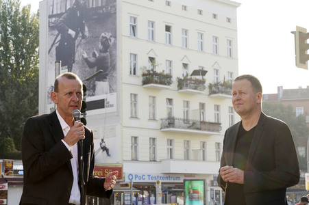 Presse-Aktion anlässlich '60 Jahre Mauerbau' in Berlin