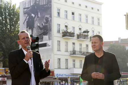 Presse-Aktion anlässlich '60 Jahre Mauerbau' in Berlin