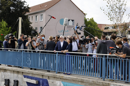 Besuch von Annalena Baerbock und Joschka Fischer in Frankfurt (Oder)