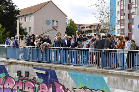 Besuch von Annalena Baerbock und Joschka Fischer in Frankfurt (Oder)