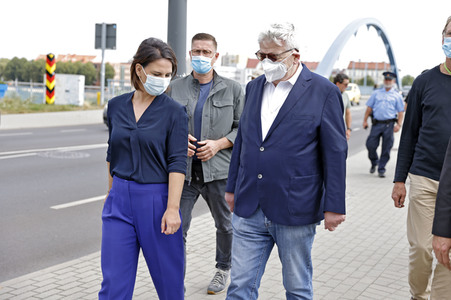 Besuch von Annalena Baerbock und Joschka Fischer in Frankfurt (Oder)