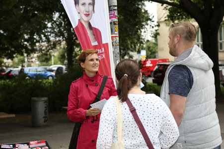 Wahlkampfauftakt der Dresdner Bundestagsabgeordneten Katja Kipping in Dresden