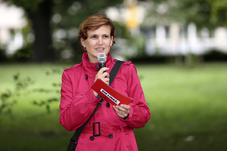 Wahlkampfauftakt der Dresdner Bundestagsabgeordneten Katja Kipping in Dresden