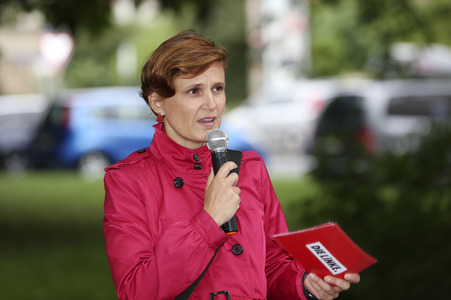 Wahlkampfauftakt der Dresdner Bundestagsabgeordneten Katja Kipping in Dresden