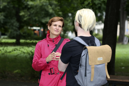 Wahlkampfauftakt der Dresdner Bundestagsabgeordneten Katja Kipping in Dresden
