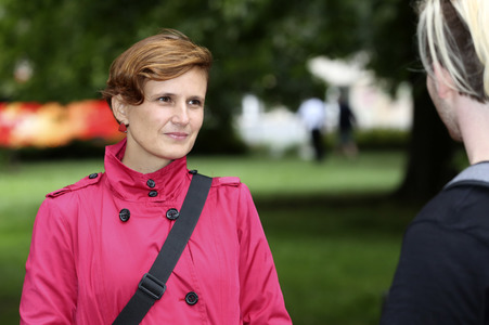Wahlkampfauftakt der Dresdner Bundestagsabgeordneten Katja Kipping in Dresden