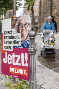 Wahlplakat von Die Linke in Nürnberg