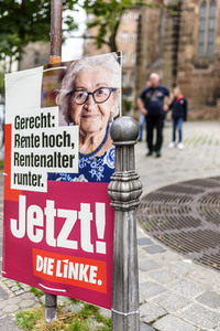 Wahlplakat von Die Linke in Nürnberg