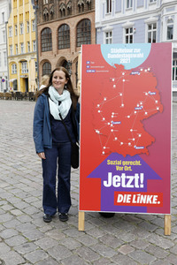 Wahlkampfveranstaltung Partei Die Linke in Stralsund
