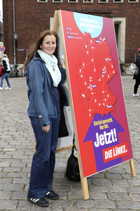 Wahlkampfveranstaltung Partei Die Linke in Stralsund