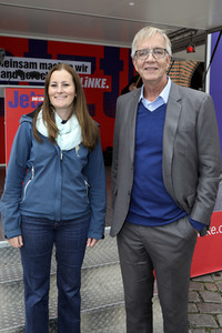 Wahlkampfveranstaltung Partei Die Linke in Stralsund