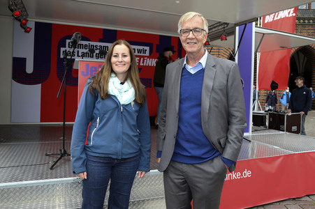 Wahlkampfveranstaltung Partei Die Linke in Stralsund