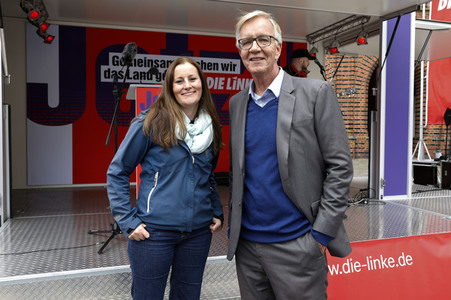 Wahlkampfveranstaltung Partei Die Linke in Stralsund