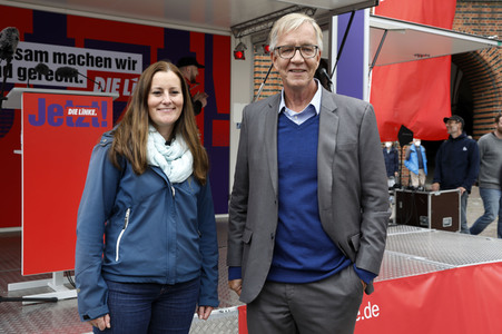 Wahlkampfveranstaltung Partei Die Linke in Stralsund