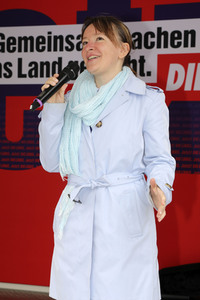 Wahlkampfveranstaltung Partei Die Linke in Stralsund