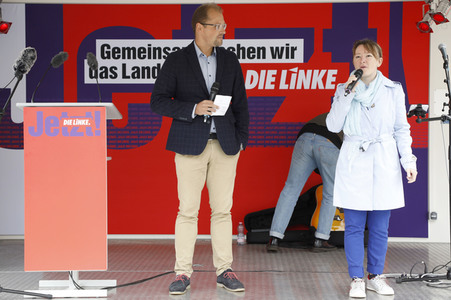 Wahlkampfveranstaltung Partei Die Linke in Stralsund