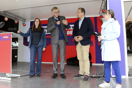 Wahlkampfveranstaltung Partei Die Linke in Stralsund