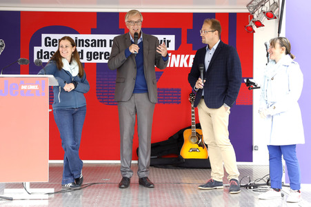 Wahlkampfveranstaltung Partei Die Linke in Stralsund