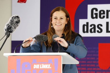 Wahlkampfveranstaltung Partei Die Linke in Stralsund