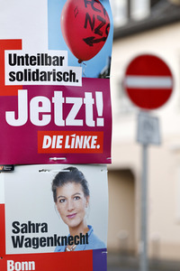 Wahlplakate der Partei Die Linke in Bonn