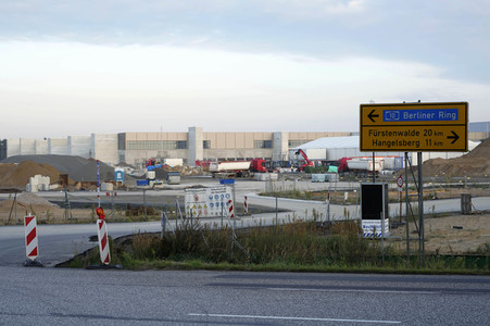 Baustelle der Tesla Gigafactory 4 in Grünheide