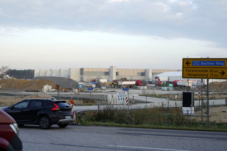 Baustelle der Tesla Gigafactory 4 in Grünheide