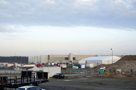 Baustelle der Tesla Gigafactory 4 in Grünheide