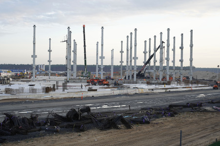 Baustelle der Tesla Gigafactory 4 in Grünheide