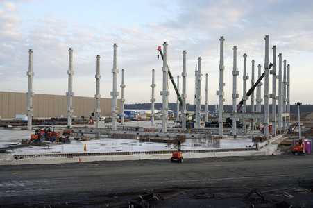 Baustelle der Tesla Gigafactory 4 in Grünheide