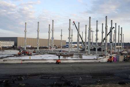 Baustelle der Tesla Gigafactory 4 in Grünheide