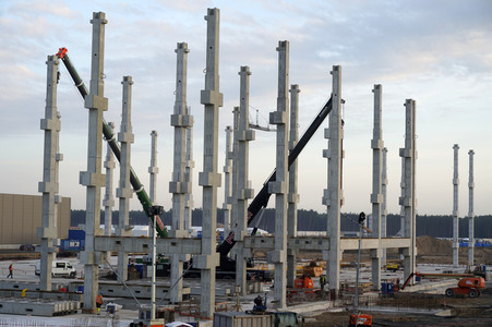 Baustelle der Tesla Gigafactory 4 in Grünheide