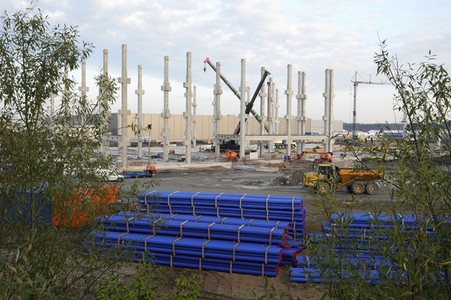 Baustelle der Tesla Gigafactory 4 in Grünheide