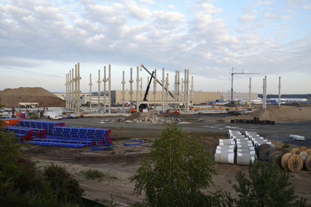 Baustelle der Tesla Gigafactory 4 in Grünheide